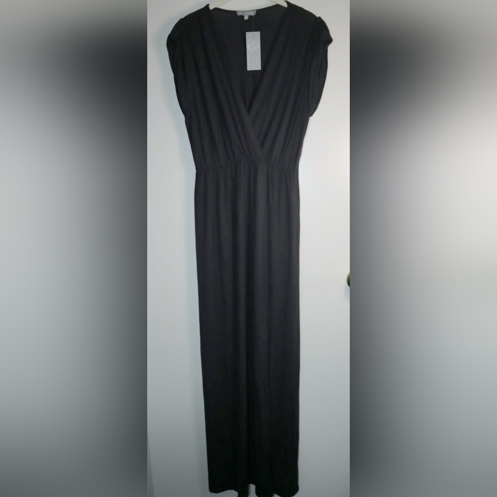 New w/ tag ASOS Love V neck sleeveless maxi dress gown with bottom slit Black M